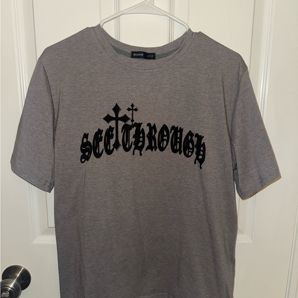 Romwe Gray Graphic Tee